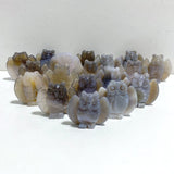 18 Pieces Geode Druzy Agate Owl Carving -Wholesale Crystals