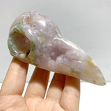 18 Pieces Sakura Flower Agate Crow Skull Carving - Wholesale Crystals