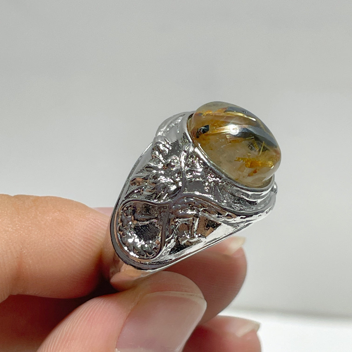 17 Pieces Golden Rutile Quartz Different Styles Ring