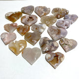 19 Pieces Geode Druzy Sakura Flower Agate Heart - Wholesale Crystals