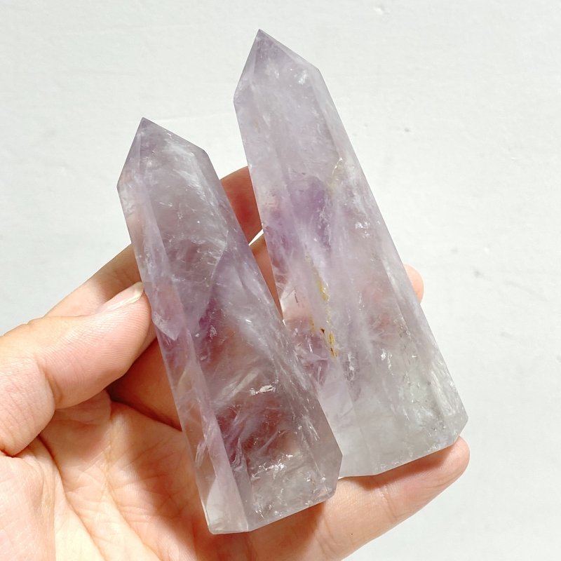 19 Pieces God's Fingerprint Light Purple Amethyst Tower Point -Wholesale Crystals