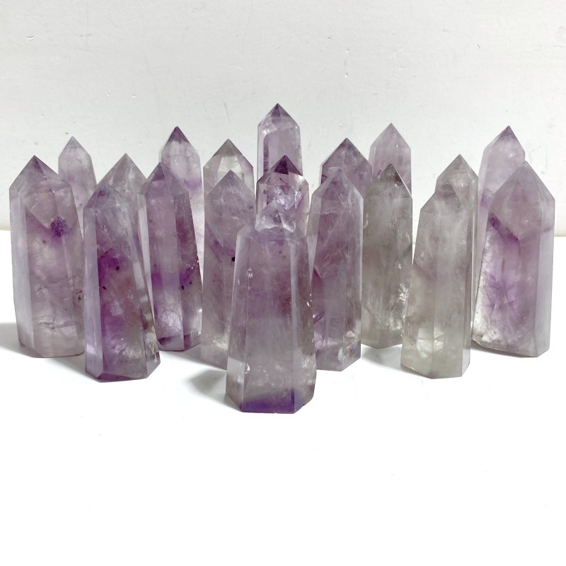 19 Pieces God's Fingerprint Light Purple Amethyst Tower Point -Wholesale Crystals