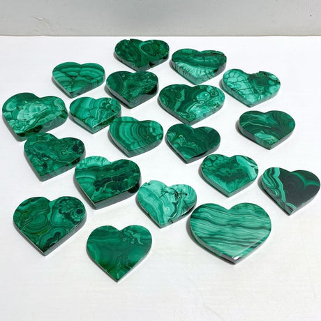 19 Pieces Malachite Heart -Wholesale Crystals