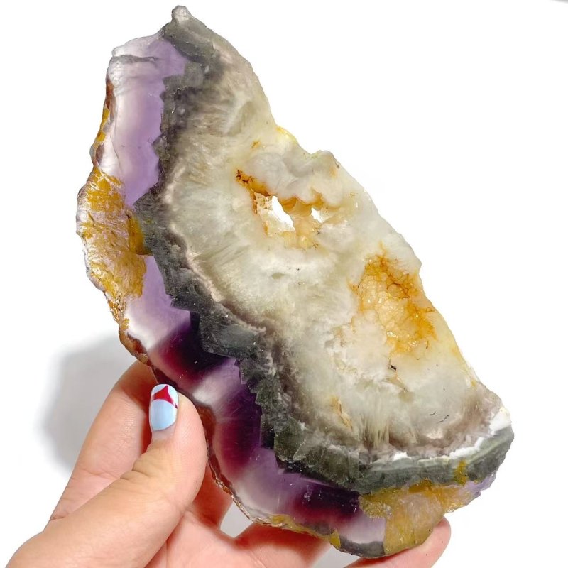 2 Pairs Fluorite Mixed Pyrite Butterfly Wing With Stand 4 - Wholesale Crystals