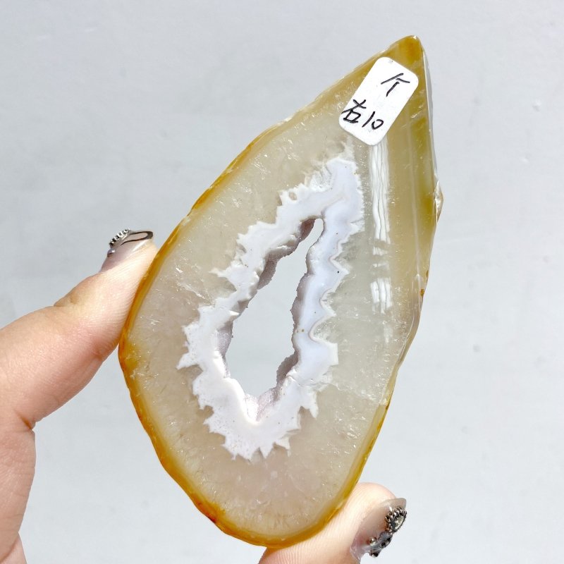 2 Pairs Geode Druzy Pink Amethyst Slab Butterfly Wing Carving With Stand #4 -Wholesale Crystals