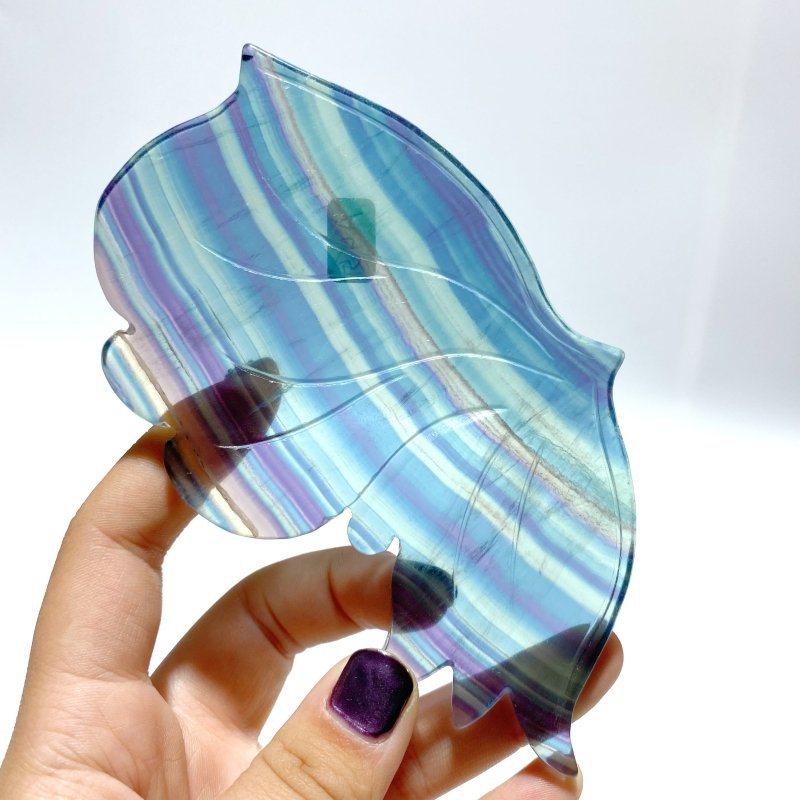 2 Pairs Rainbow Fluorite Symmetry Butterfly Wing With Stand - Wholesale Crystals
