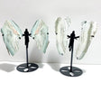 2 Pairs Stripe Moss Agate Slab Angel Wing With Stand - Wholesale Crystals