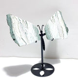 2 Pairs Stripe Moss Agate Slab Butterfly Wing With Stand - Wholesale Crystals