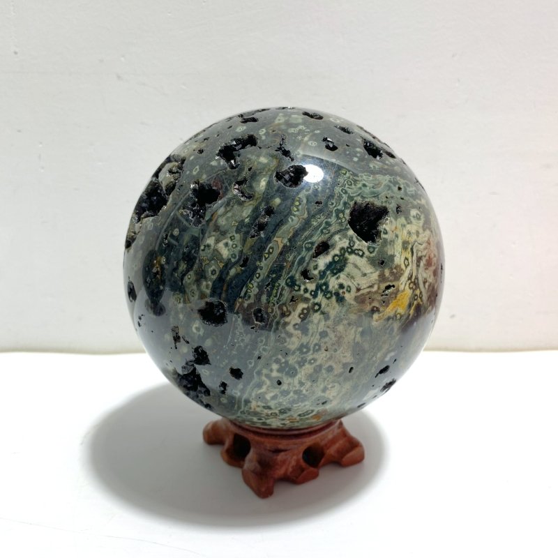 2 Pieces 6th Vein Ocean Jasper Spheres - Wholesale Crystals