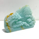 2 Pieces Beautiful Caribbean Calcite Landscape Pavilion Carving 10 - Wholesale Crystals