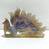 2 Pieces Beautiful Geode Druzy Agate Nine-tailed Fox Carving (Defective) -Wholesale Crystals