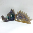 2 Pieces Beautiful Geode Druzy Agate Nine-tailed Fox Carving (Defective) -Wholesale Crystals