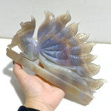 2 Pieces Beautiful Geode Druzy Agate Nine-tailed Fox Carving (Defective) -Wholesale Crystals