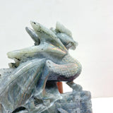 2 Pieces Beautiful Labradorite Flying Dragon Castle Carving -Wholesale Crystals