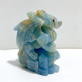 2 Pieces Blue Onyx Flying Dragon Castle Carving -Wholesale Crystals