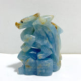 2 Pieces Blue Onyx Flying Dragon Castle Carving -Wholesale Crystals
