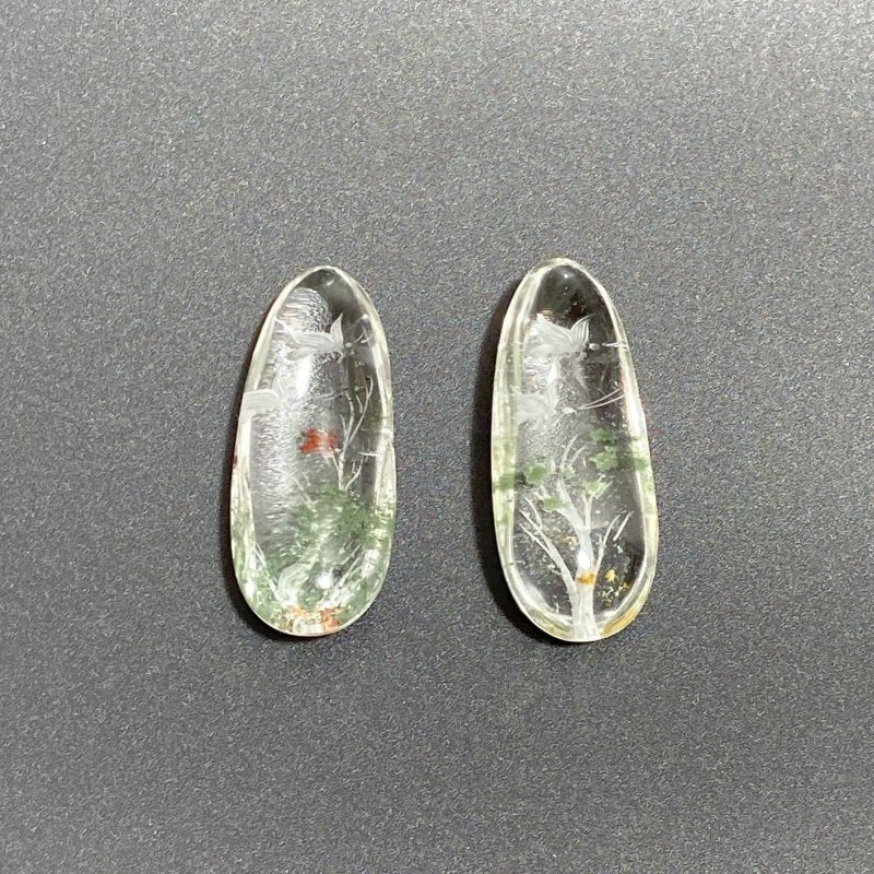 2 Pieces Butterfly Garden Quartz Inner Scene Carving -Wholesale Crystals