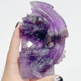 2 Pieces Chevron Amethyst Dragon Castle Carving - Wholesale Crystals