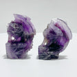 2 Pieces Chevron Amethyst Dragon Castle Carving - Wholesale Crystals