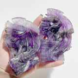 2 Pieces Chevron Amethyst Dragon Castle Carving - Wholesale Crystals