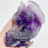 2 Pieces Chevron Amethyst Dragon Castle Carving - Wholesale Crystals
