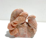 2 Pieces Cute Pink Opal Bird Carving - Wholesale Crystals