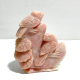 2 Pieces Cute Pink Opal Bird Carving - Wholesale Crystals