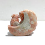 2 Pieces Cute Pink Opal Bird Carving - Wholesale Crystals