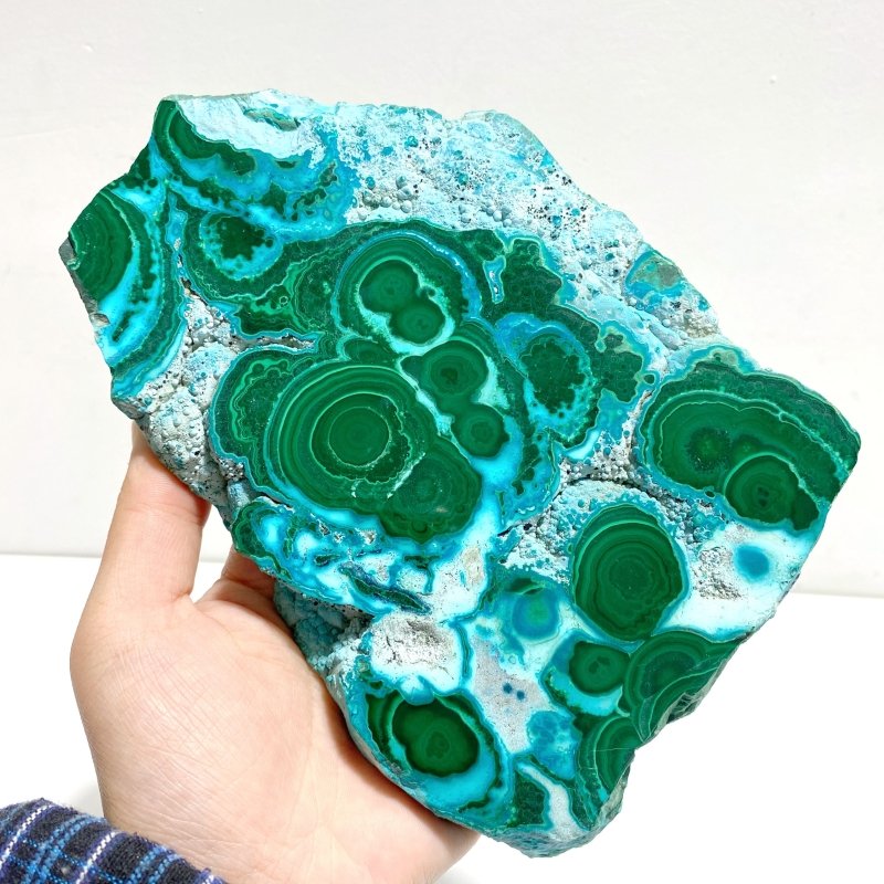 2 Pieces High Quality Beautiful Chrysocolla Mixed Malachite Slab Specimen 3 - Wholesale Crystals