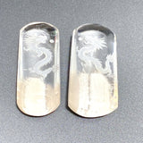 2 Pieces High Quality Chinese Dragon Garden Quartz Inner Scene Carving - Wholesale Crystals