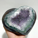 2 Pieces Large Geode Amethyst Mixed Agate Arrow Head Shape&Heart - Wholesale Crystals