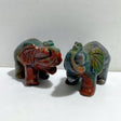 2 Pieces Large Ocean Jasper Elephant Carving -Wholesale Crystals