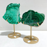2 Pieces Malachite Raw Bottom With Stand - Wholesale Crystals