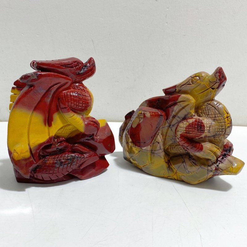 2 Pieces Mookaite Flying Dragon Castle Carving 1 -Wholesale Crystals