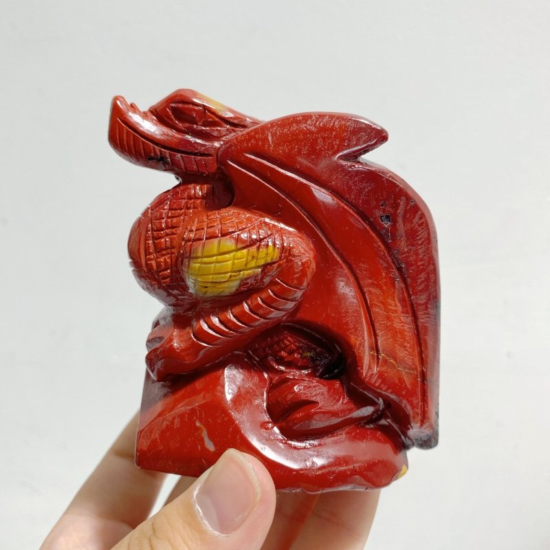 2 Pieces Mookaite Flying Dragon Castle Carving 2 -Wholesale Crystals