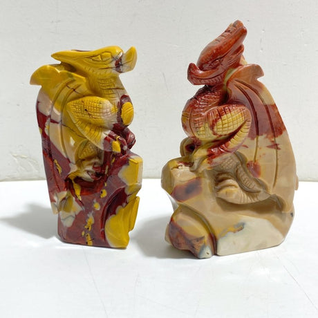 2 Pieces Mookaite Flying Dragon Castle Carving 3 -Wholesale Crystals
