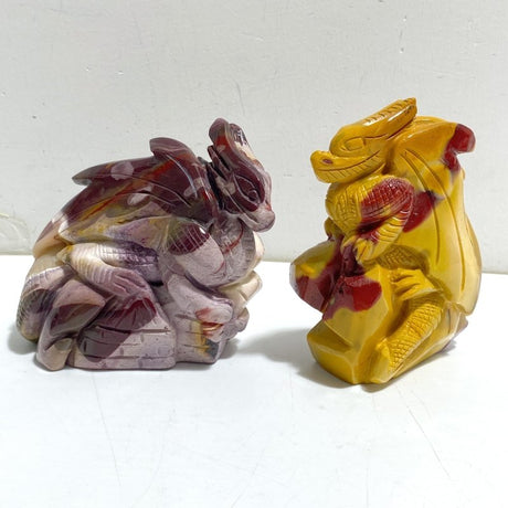 2 Pieces Mookaite Flying Dragon Castle Carving -Wholesale Crystals