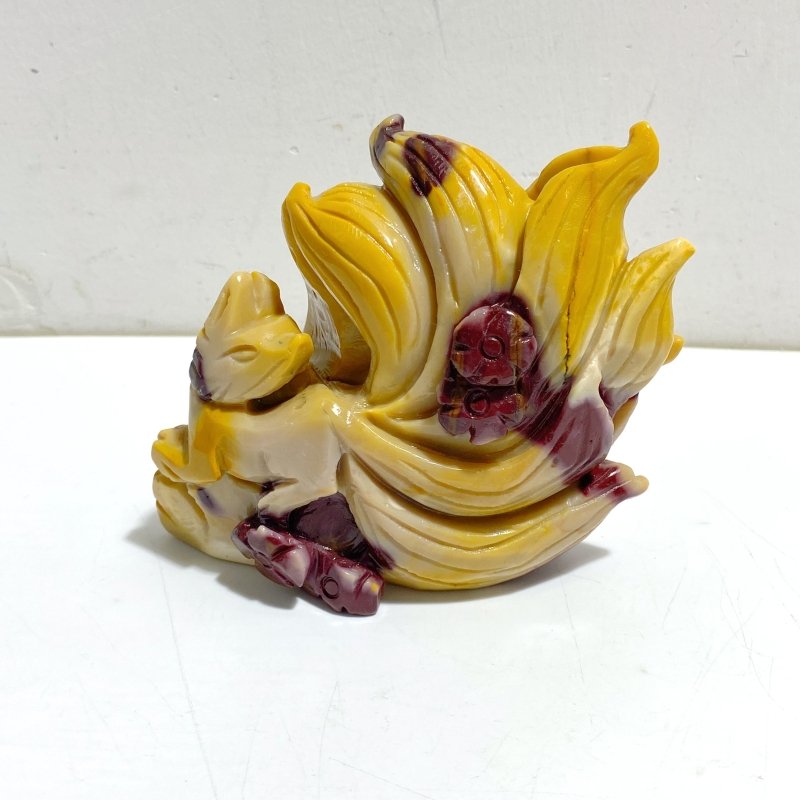 2 Pieces Mookaite Nine-tailed Fox Carving 2 -Wholesale Crystals