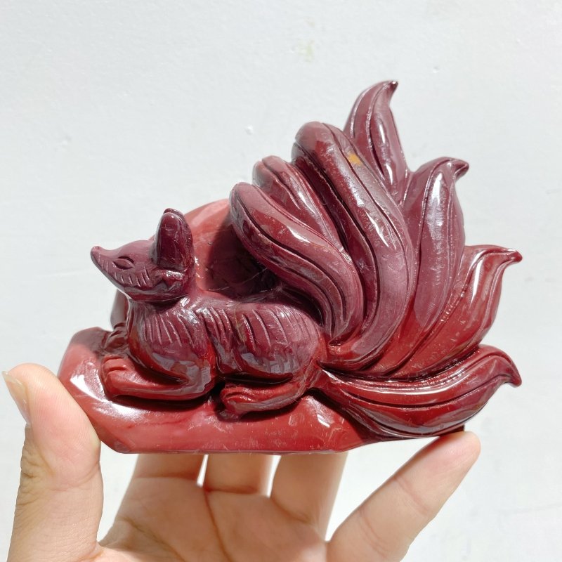 2 Pieces Mookaite Nine-tailed Fox Carving 2 -Wholesale Crystals