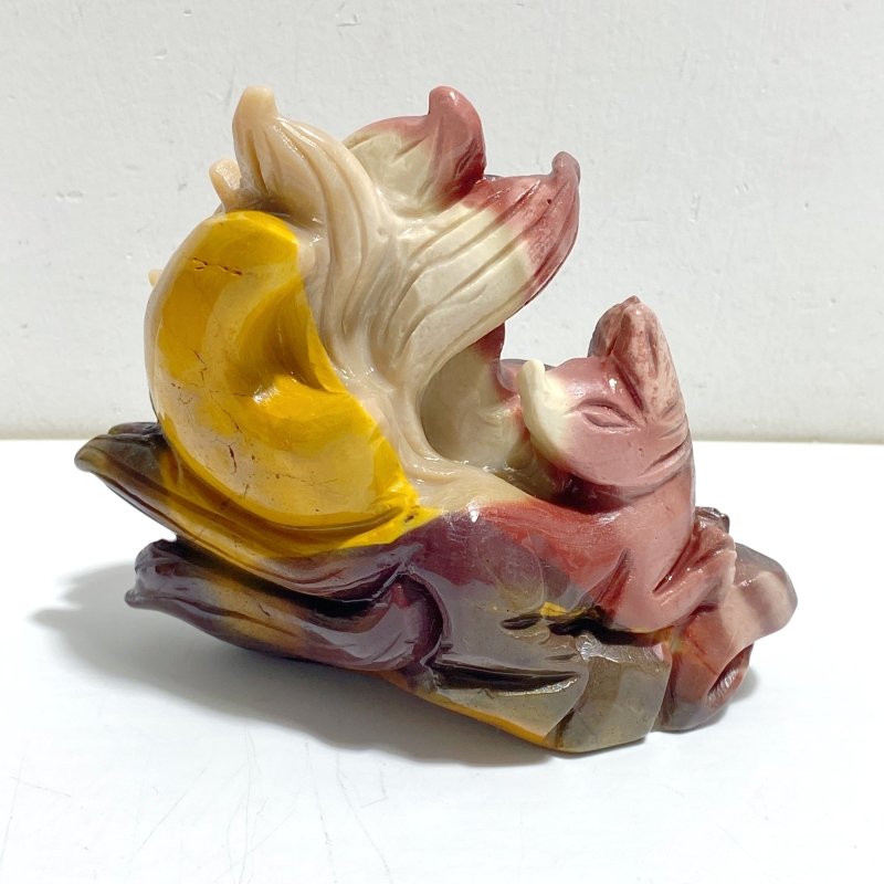 2 Pieces Mookaite Nine-tailed Fox Carving 3 -Wholesale Crystals