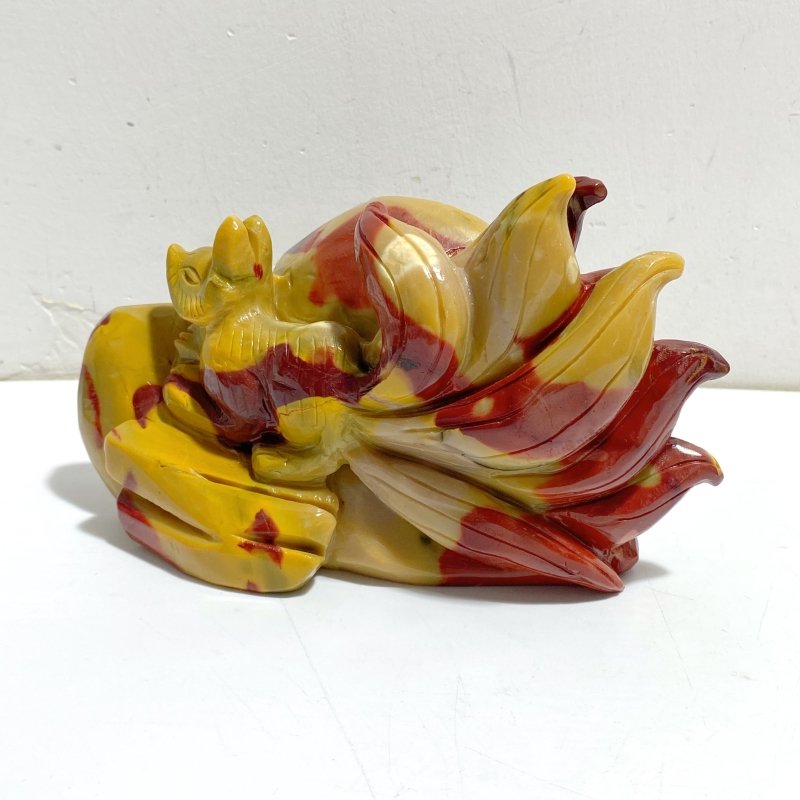 2 Pieces Mookaite Nine-tailed Fox Carving 3 -Wholesale Crystals