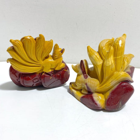 2 Pieces Mookaite Nine-tailed Fox Carving 4 -Wholesale Crystals