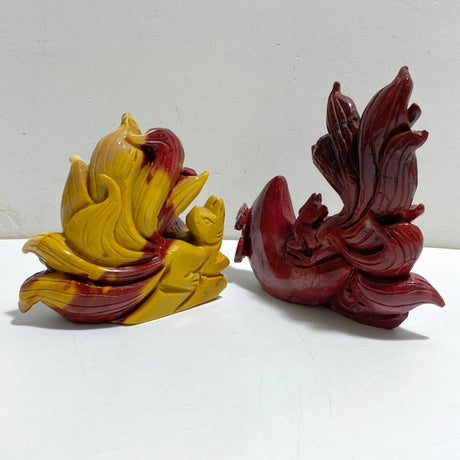 2 Pieces Mookaite Nine-tailed Fox Carving -Wholesale Crystals