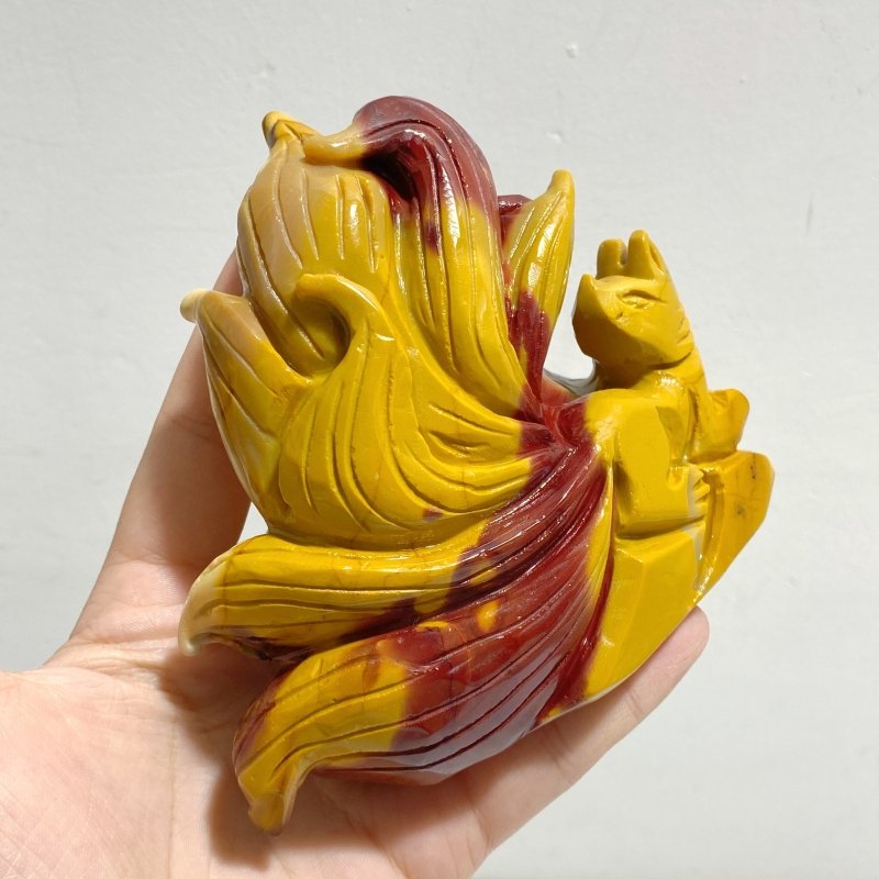 2 Pieces Mookaite Nine-tailed Fox Carving -Wholesale Crystals