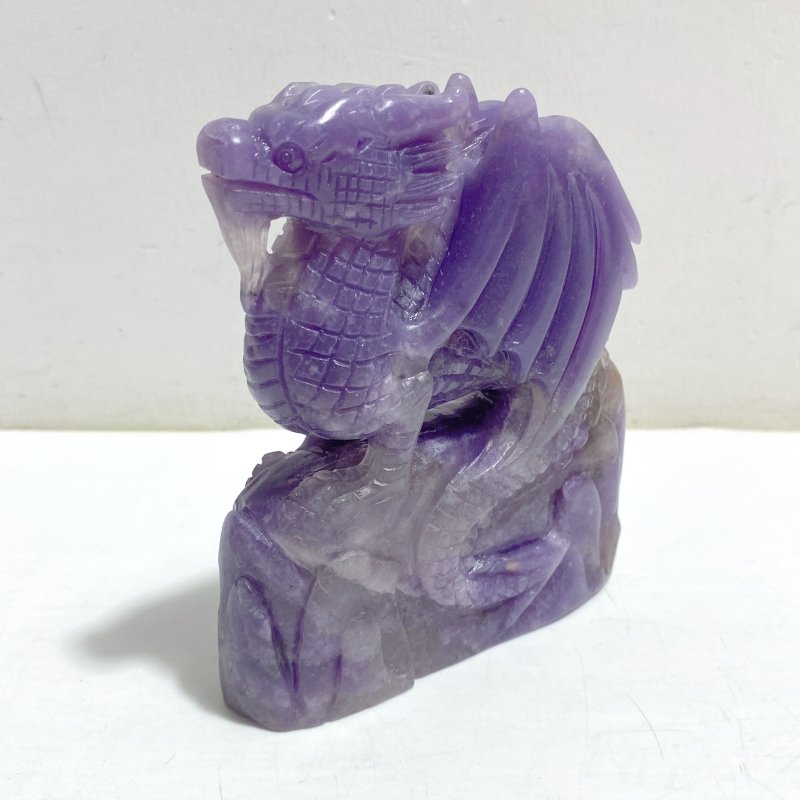2 Pieces Purple Jade Flying Dragon Castle Carving -Wholesale Crystals