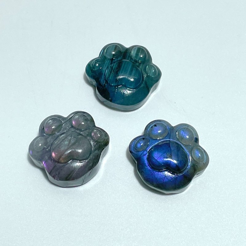 2 Types Cat Paw Labradorite Trolleite Stone Carving Wholesale - Wholesale Crystals
