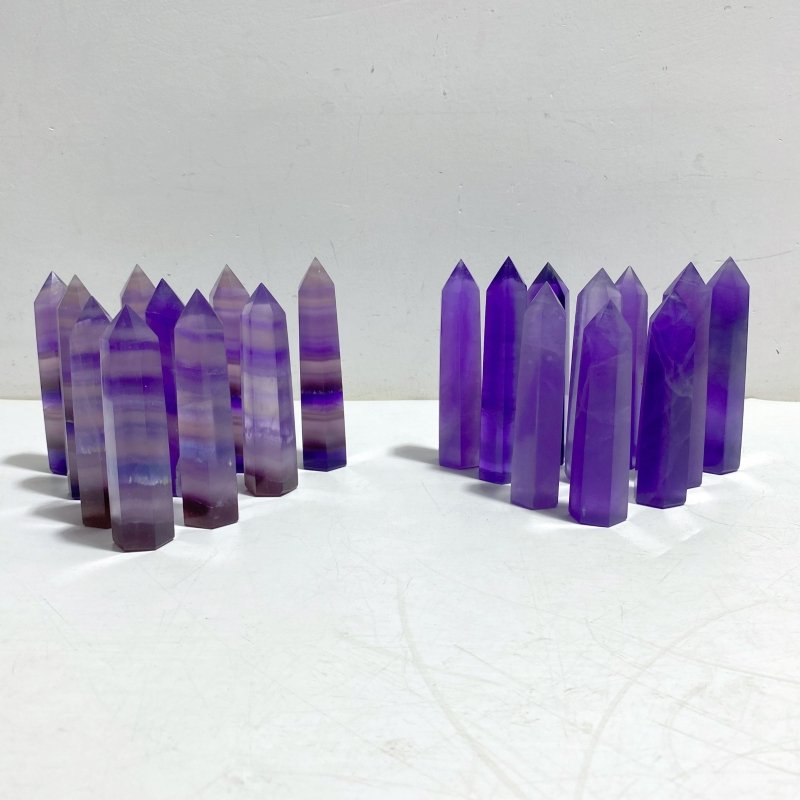 2 Types Purple Fluorite Tower Point Wholesale -Wholesale Crystals