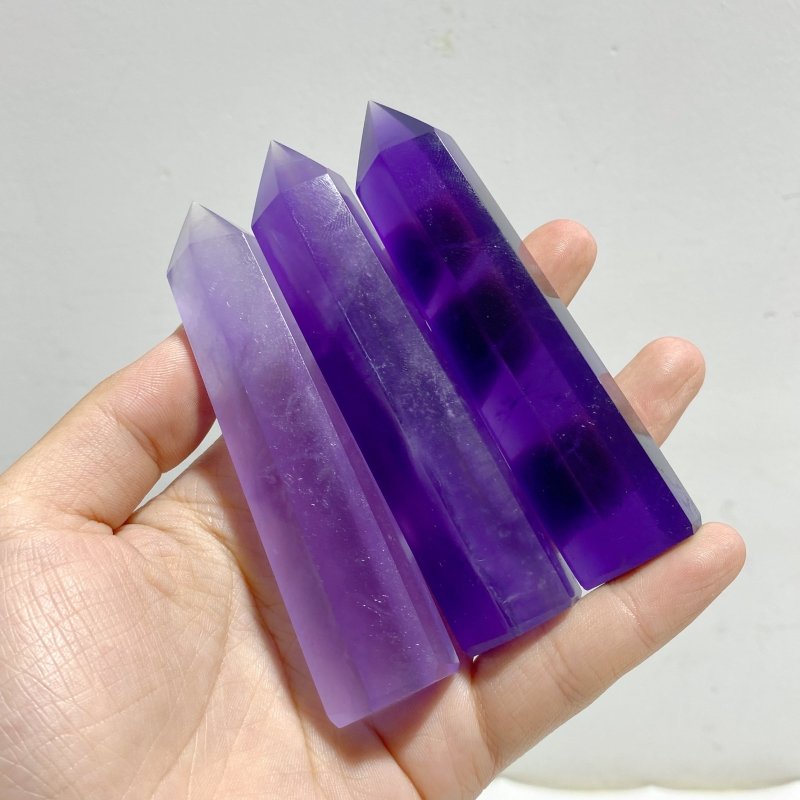 2 Types Purple Fluorite Tower Point Wholesale -Wholesale Crystals