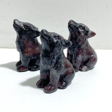 2 Types Wolf Carving Wholesale Green Jade Garnet - Wholesale Crystals