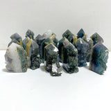 20 Pieces Blue Fluorite Mixed Pyrite Raw Side Tower Point -Wholesale Crystals